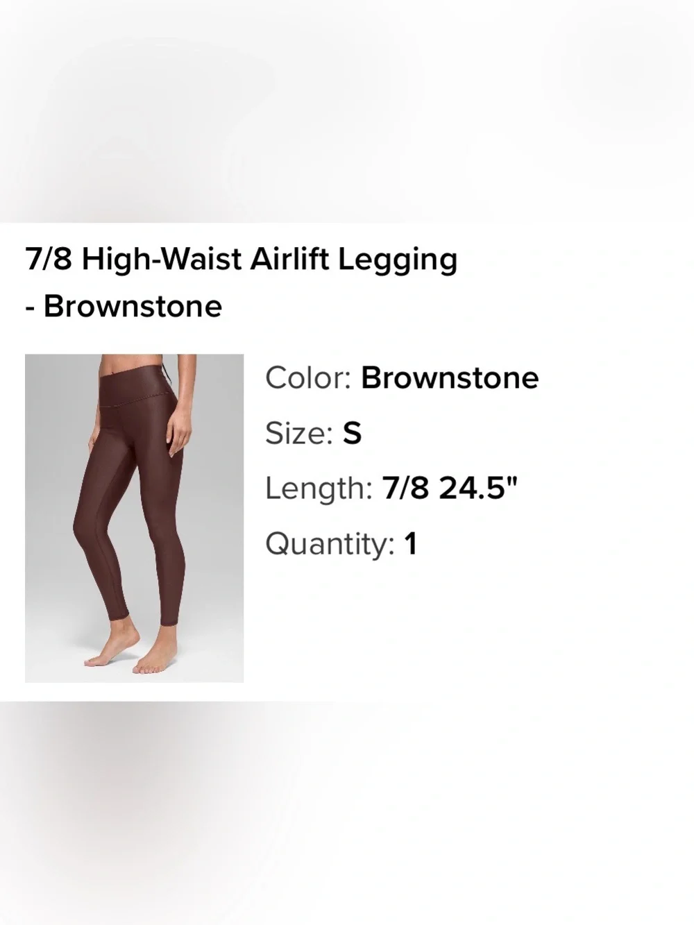 Never used- ALO Yoga High-Waist Leggings 7/8  brownstone